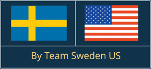Logo for Team Sweden with US and Swedish Flags