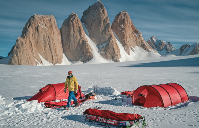 Photo of person using hilleberg tents in arctic environment