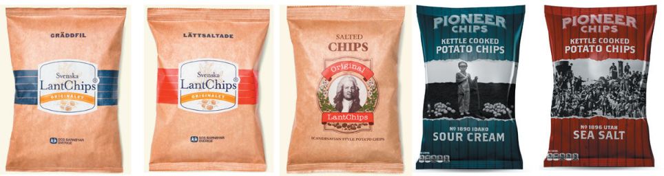 Images of bags of chips from SnackCo